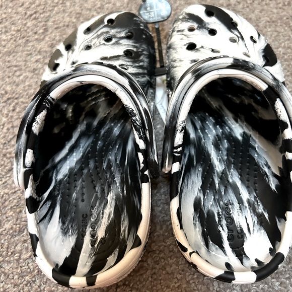 Unisex Kids CROCS Black/White Marbled Size C9 - Picture 3 of 4